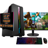 Cpu Barata Intel I7 2º 16gb M2 512 C/ Monitor + Kit Teclado