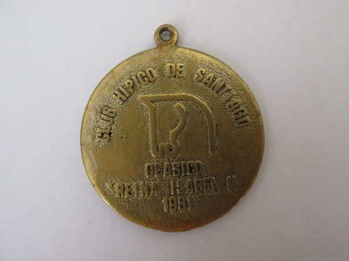 Antigua Medalla Club Hipico Stgo Reina Isabel Inglaterra 