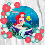 Fondo Banner Candy Bar Circular La Sirenita 100x100cm