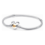 Pulsera Plata S925 Mickey Disney 100 Años Para Charm Pandor