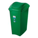 Lixeira 40l Seletiva Verde Vidro Cesto Lixo Tampa Basculante