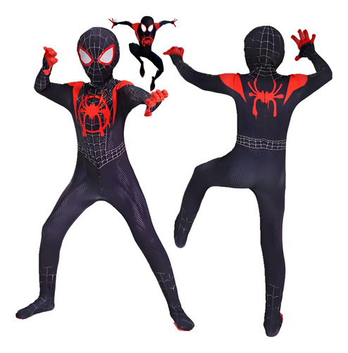 Metcuento Mono Disfraz Spiderman Miles Morales Traje Niño Cosplay Sudadera Hoodie Festa Halloween Navidad Año Nuevo Día Del Niño.