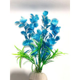 Planta Artificial Plástica Aquário Najas Blue 18 Cm