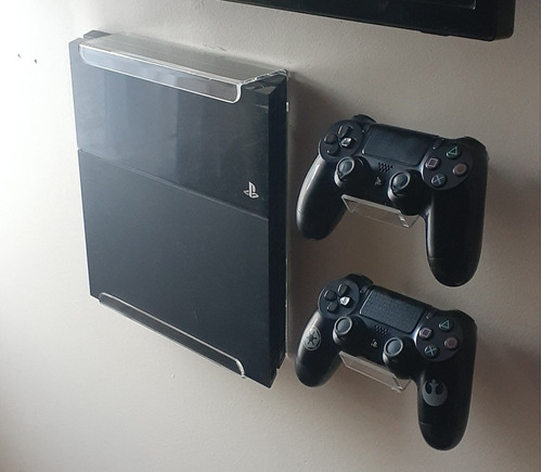 Soporte Pared Ps4 Fat + Soportes Para Dos Controles