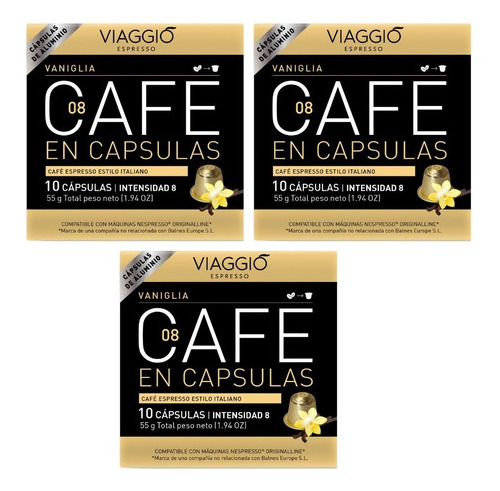 Pack 30 Cápsulas Vainilla Viaggio Espresso Para Nespresso