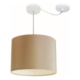 Lustre Pendente Cilíndrico Md-4227 40x30cm Palha Bivolt