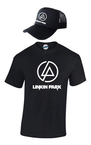 Camiseta Y Gorra Linkin Park Hombre 100%algodon