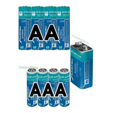 Kit De Pilas 4 Aa Doble A + 1 D 9v + 4 Aaa Triple Recargable