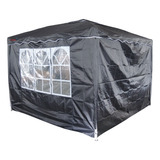 Tenda Gazebo 3x3 Sanfonada Articulada Com 2 Paredes Preto