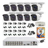 Kit Video Vigilancia Epcom 10  1080p Metal 200mts Utp 1tb 