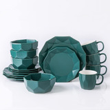 Set De Vajilla Stone Lain, Porcelana 4 Servicios Verde