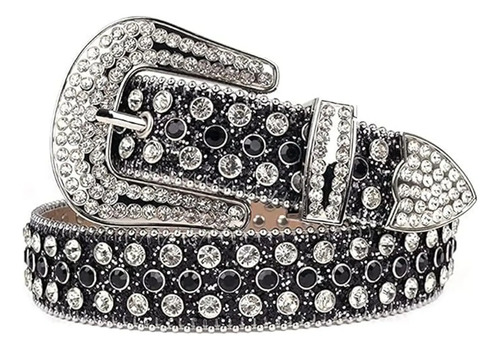 Cinturón Vaquero Con Tachuelas De Cristal Brillante