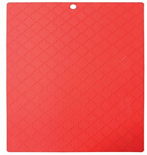 Portacaliente Tapete Silicon Alta Temperatura Elegante Rojo