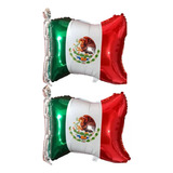 Globo Bandera Mexicana Fiesta Mexicana Metalizado X2 Piezas