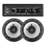 Stereo Bluetooth Am Fm Parlantes Bomber 6 Pulgadas Cono Dual