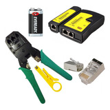 Pack Crimpeadora Rj45+tester Utp+9v+10 Rj-45 Cat 5e