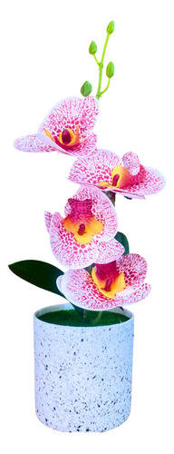 Vaso Flores Artificiais Arranjo Orquideas Decorativas 30cm