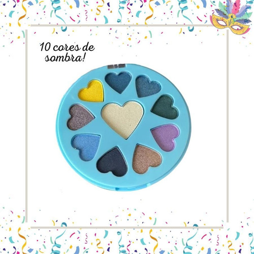 Kit Sombras Cores Variadas Retro Com Brilho Carnaval