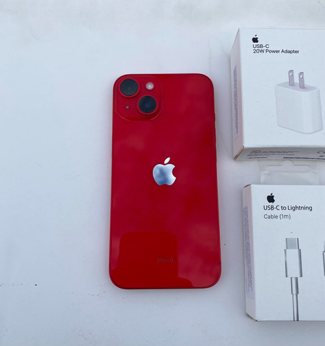 iPhone 14 128gb Rojo Bateria 100 % Cargador Y Cable 