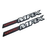 Par De Emblemas Chevrolet Vortec Max Negro Gris 
