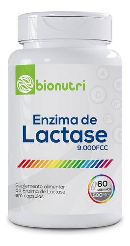 Enzima Lactase 60 Cápsulas 500mg 9.000fcc Sabor Natural