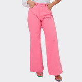 Calça Feminina Pantalona Wide Leg Colorida Moda Premium