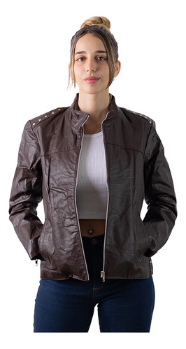 Campera De Cuero Vacuno 100% Legitimo De Mujer - Art: 475