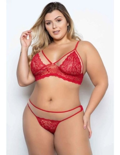 Conjunto De Lingerie Sensual Plus Size Fio Dental N'0827