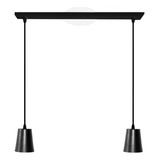 Colgante 2 Luces Cono Lampara Moderna Living Apto Led Techo Color Negro Gioluce Vn-4894-2