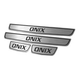  Cubre Zocalos Inoxidable P/ Chevrolet Onix Silver Accesorio