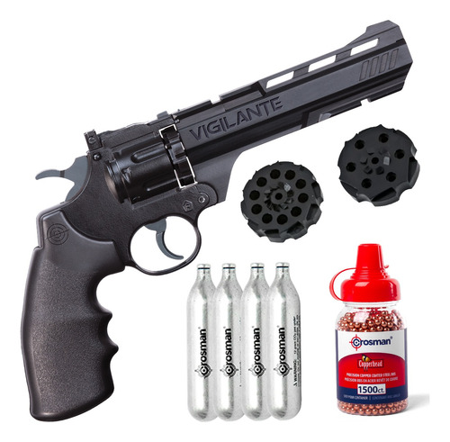 Pistola Revolver Crosman Co2 Vigilante Con Accesorios 435fps