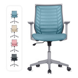 Silla Oficina Estelar, Ejecutiva De Escritorio Ergonómica Color Azul Cerúleo, Silla Premium Con Reclinacion Y Altura Ajustable, Desplazamiento Suave,sin Ruido Y Resistente