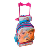 Set Mochila Con Carrito 18 Escolar + Cartuchera 3d Kit X2