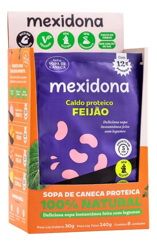 Kit C/ 8und Sopa De Caneca Proteica De Feijão Mexidona 30g