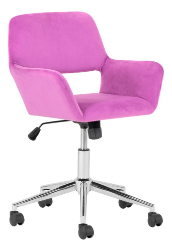 Silla De Oficina Secretarial Onof Altura Ajustable Giratoria Color Violeta Material Del Tapizado Terciopelo