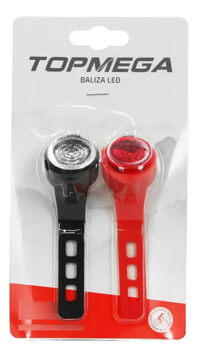 Baliza P/ Bici Set D/t Silicona 1 Led 3 Func C/sujet Topmega