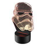 Luminária 3d - Máscara Stormtrooper Star Wars Com Controle
