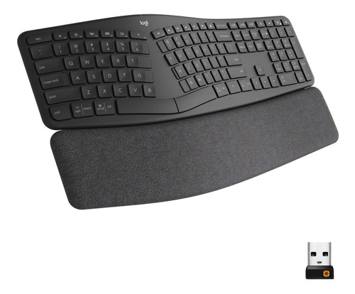 Teclado Inalámbrico Logitech, Ergonómico, Reposamuñecas