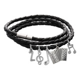 Pulsera Acordeón Música Brazalete Dije Clave Sol Notas Letra