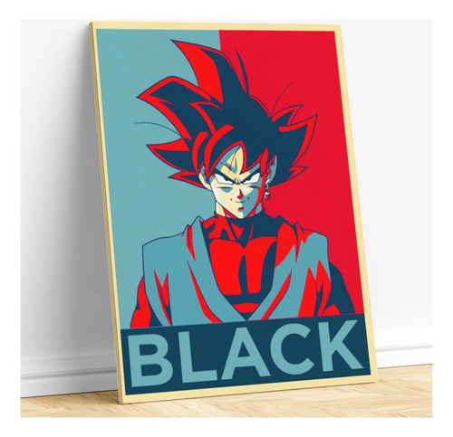 Cuadro Black Goku Dragon Ball Decorativo Modern Pieza Living