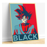 Cuadro Black Goku Dragon Ball Decorativo Modern Pieza Living