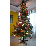 Arbol De Navidad  2.20 Mts Frondoso + Adornos + Luces + Deco