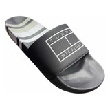 Chancla Capellada Hombre Tommy Hilfiger Negra Gris