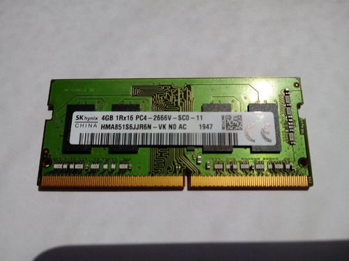 Memoria Hma851s6jjr6n  4gb 1rx16 Pca 2666 Sk-hynix   P/ Lap 