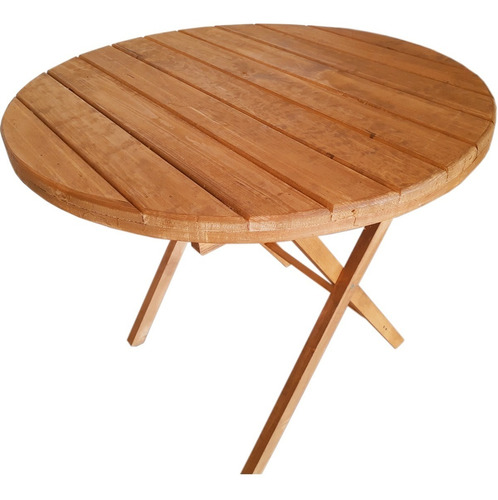 Mesa Plegable Redonda De Madera Para Jardin Mod De Boque R90