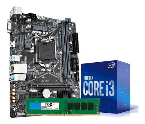 Combo Actualización Intel Core I3 10100f + H410m H + 8gb Pc
