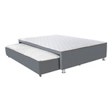 Cama Tarima Nido Semidoble Gris Colchones Incorporad 120x190