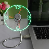 Mini Ventilador De Reloj Led Usb Con Pantalla Led