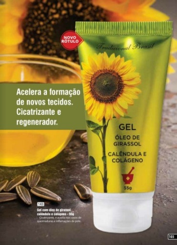  Gel Girassol Calêndula Colágeno Regenerador Lucys