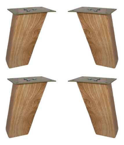 Patas De Madera 10cm Para Muebles - Cuadrada Diagonal X4 Und